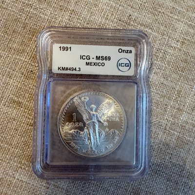 RARE!!!!! SILVER!!!! 1991 MS69 Libertad