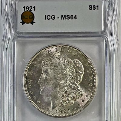1921 Morgan MS 64 Silver 