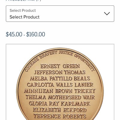 🇺🇸 Little Rock Nine Bronze Medal (Philadelphia M - additional view