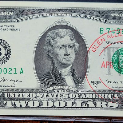Two‑Dollar Bill – Glen Allen, VA Stamp – Paul Reve