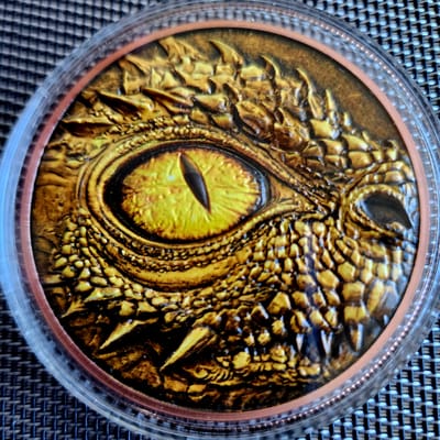 5 OZ .999 Copper Golden Dragon