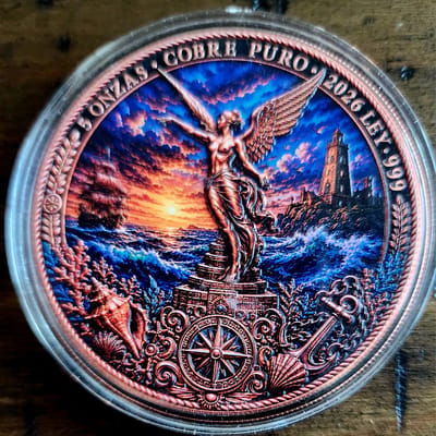 5 oz Copper – “Mexican Eagle Maritime Crest” (.999