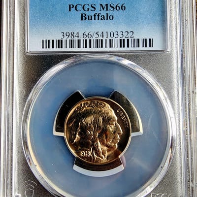 Title  1938-D Buffalo Nickel 5c PCGS MS66 - Toned