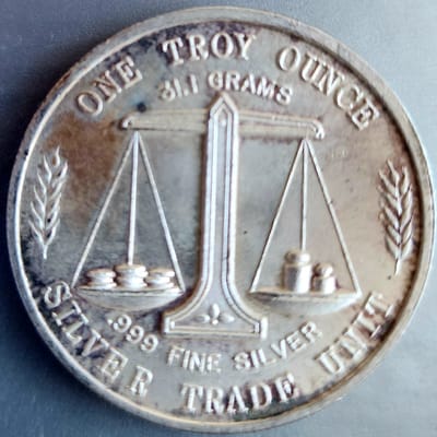 Vintage Silver Trade 1OZ Silver Round - additional view