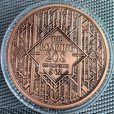 5 OZ Colorized Copper Roaring 20's - additional view