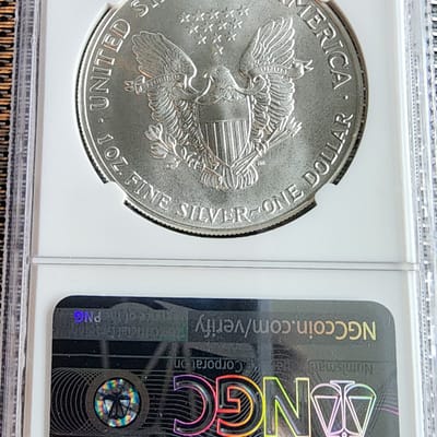 1986 American Silver Eagle – NGC MS69 (First Year  - additional view