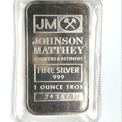 Johnson Matthey 1 oz .999 Fine Silver Bar – Vintag