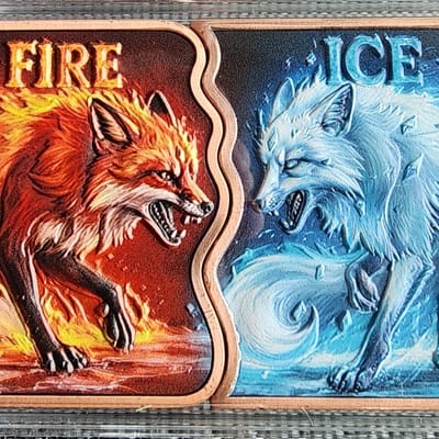 10 OZ Copper Fire & Ice Wolves