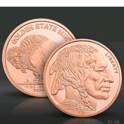 3x Golden State Mint Buffalo Copper Rounds • 1 AVD