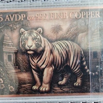 5 OZ Colorized Copper tiger - additional view