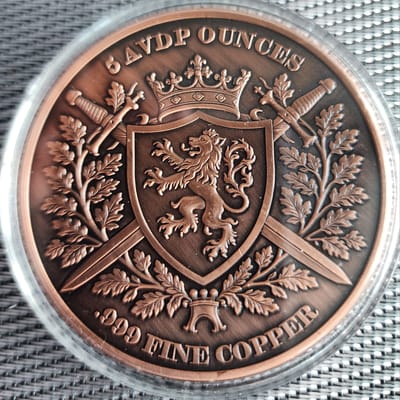 5 OZ Colorized Copper Jousting Knight - additional view