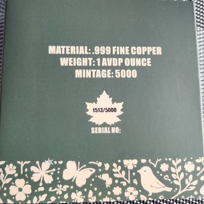 1 OZ Copper Colorized Maple Serialized - additional view