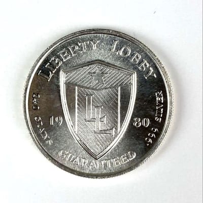 1980 Liberty Lobby Silver Round – 1/2 OZ .999  - additional view