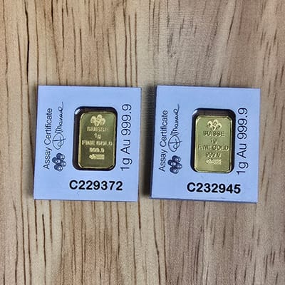 1 Gram PAMP Suisse Gold Fortuna Bar in Assay - additional view