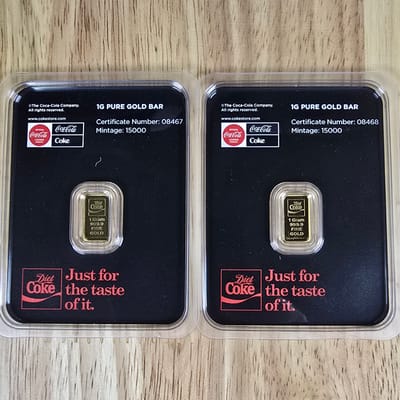 2026 PAMP Coca Cola Diet Coke 1g Gold Bar - additional view