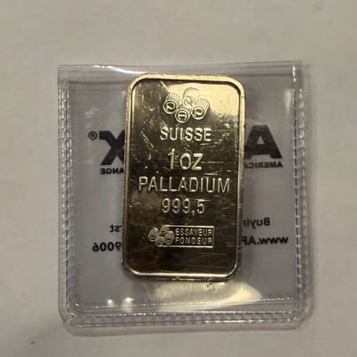 1 oz Palladium Bar - Pamp Suisse Mint Lady Fortuna - additional view