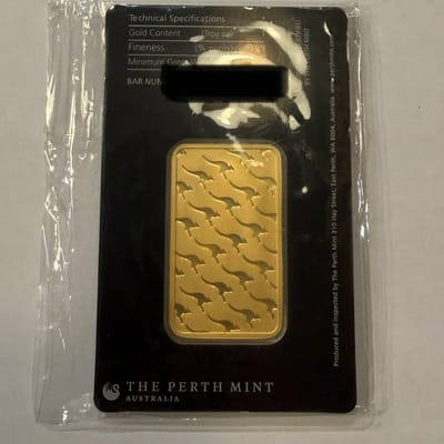 1 oz Gold bar in assay - Perth Mint  - additional view