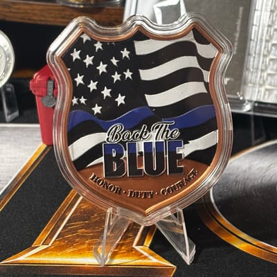 Back the blue 5 AVDP-Ounce copper