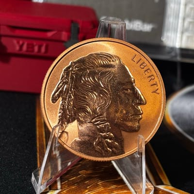Reverse Proof 1AVDP-Ounce copper round