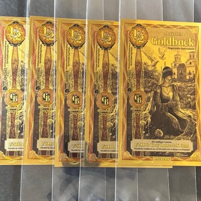 Lot of 5 x 1/2 2026 Arizona Gold Backs