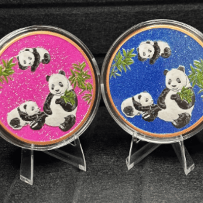 Lot of 2 Panda copper rounds 5 AVDP ounce each