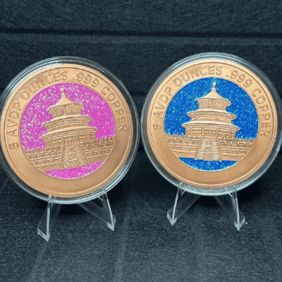 Lot of 2 Panda copper rounds 5 AVDP ounce each - additional view