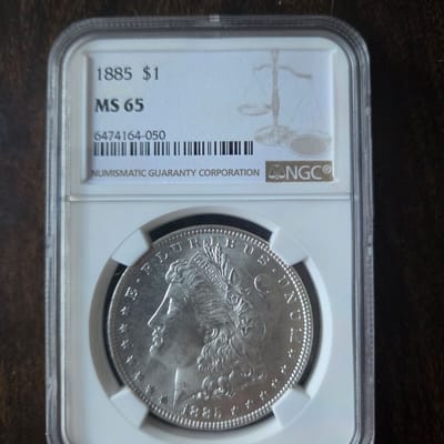 1885 Morgan silver dollar