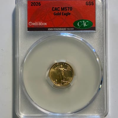 2026 $5 Gold Eagle CAC MS70