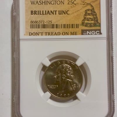 1995-D Washington Quarter NGC BU Don’t Tread on Me