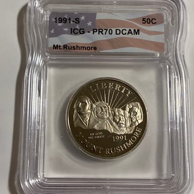 1991 S 50C Mount Rushmore Proof ICG PR70 DCAM