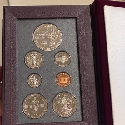 1996 PRESTIGE Proof Set Atlanta Olympics Silver $1 - additional view