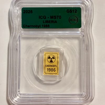 1/1000oz Gold Bar Chernobyl 1986 Radiation Theme i