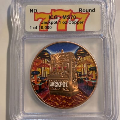 Lucky Token Las Vegas .999 1 oz Copper ICG MS70