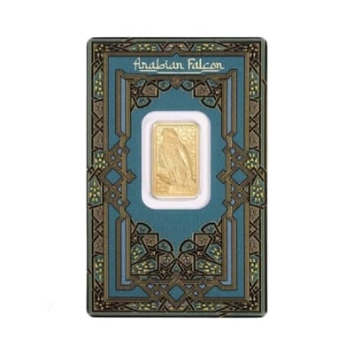 LIMITED ED-PAMP Arabian Falcon 5g Gold Bar .9999 - additional view