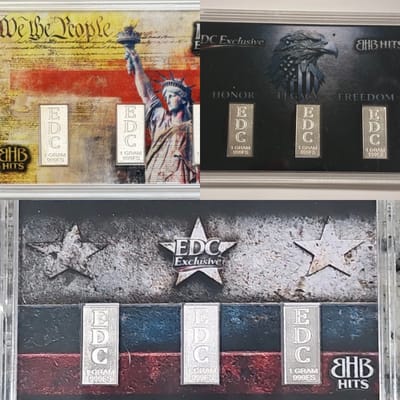 NEW BHB Hits Patriotic Tri-Gram Cases x 3