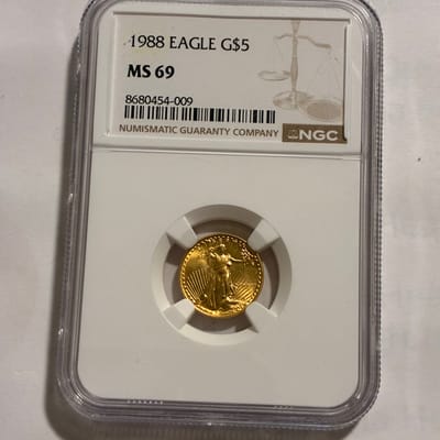 1988 * Key Date * Gold $5 Eagle 