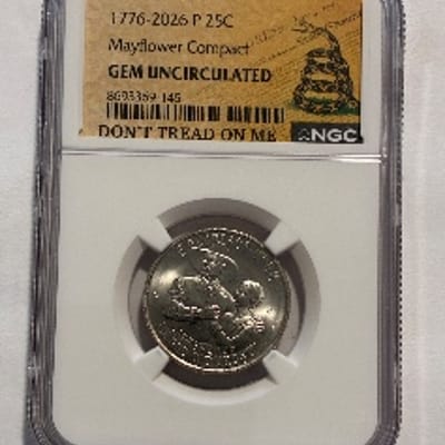 2026-P Mayflower Compact 1776 Quarter Gem Unc