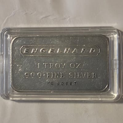 Vintage Englehard 1oz Silver Bar Bullion Breaks 1
