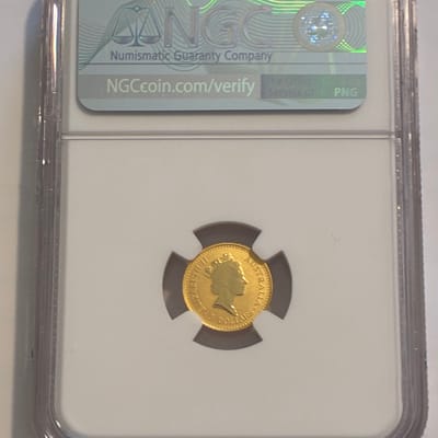 1990 Australia 1/20 oz Gold Kangaroo MS-69 NGC - additional view
