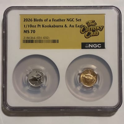 Birds of a Feather I/10oz Gold & Platinum NGC MS70