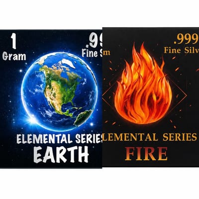Pair-Elemental Series 1g Silver Earth 🌎 & Fire 🔥