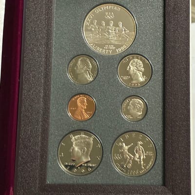 1996 PRESTIGE Proof Set Atlanta Olympics Silver $1