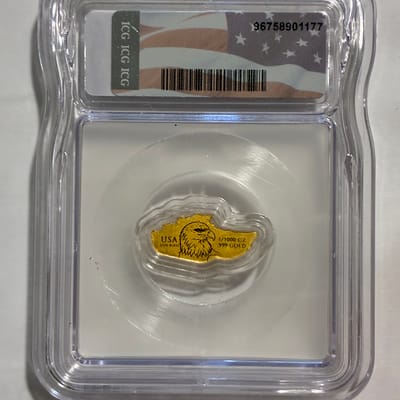 USA ICG MS70 Gold  1/1000 oz 0.999 Army Tank - additional view