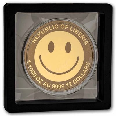 SMILEY 1/1000 Oz Gold Coin 1$ Liberia 2026