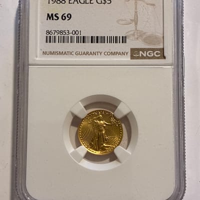 1988 * Key Date * Gold $5 Eagle 