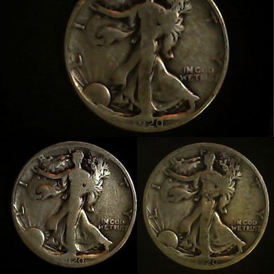 Lot of 3 1920 Walking Liberty 1/2 Dollar (P,S&D)