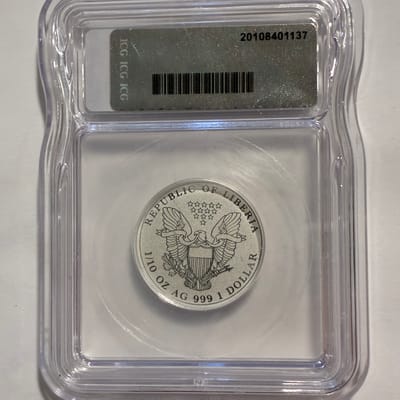 2026 Liberia 1/10 oz Silver Eagle Design - additional view