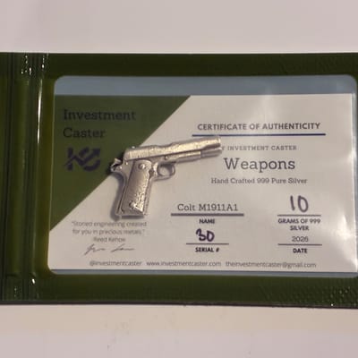 2026 Investment Caster Colt M1911A1 10g Silver