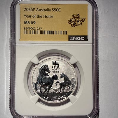 NGC MS69 2026P Australia S50C - Year of the Horse 