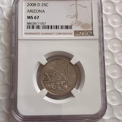 2008-D Arizona 25C NGC MS67